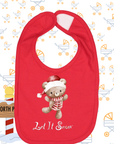 Let it snow baby Bodysuit and Bib | Cozy Holiday Christmas Apparel