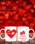 Missing Piece of My Heart Couple Mugs – Puzzle Matching Mugs for Couples