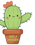 Not a Hugger Cactus Sticker - Cute Vinyl Water-resistant Plant Decal for Laptops, Water Bottles, Notebooks and more