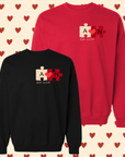 Puzzle Heart Couple T-shirt/ Sweatshirt/ hoodie β Personalized Initials | Est. Year
