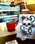 Skull & Snake Temporary Tattoo