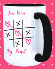 You Won My Heart Tic Tac Toe Mug – Valentine Coffee Mug Gift for Him or Her