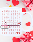 Personalized Valentine Word Search Mug – I Love You Name Mug | Custom Love Coffee Cup Gift