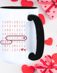 Personalized Valentine Word Search Mug – I Love You Name Mug | Custom Love Coffee Cup Gift
