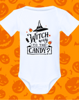 Witch Way to the Candy Baby Onesie / Kids T-Shirt β Cute Halloween Outfit for Infants & Toddlers