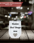 Personalised 12oz Stemless Wine Cup – Custom Name, Quote, or Photo | Gift for Coffee Lovers, Birthday, Anniversary, or Office | Dishwasher Safe (Inside Stainless steel)