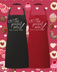 Valentine’s "The Perfect Mix" His & Her Name Apron - Couples Cooking Apron for Adults