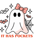 It Has Pockets Ghost Sticker - Halloween Sticker Decal