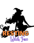 Resting Witch Face Sticker - Funny Halloween Vinyl Decal for Laptops, Water Bottles & Journals