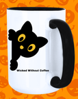 Wicked Without Coffee Halloween Cat Mug – Funny Spooky Coffee Cup