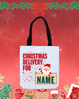 Personalized Name Christmas Tote Bag – Holiday Gift Bag & Festive Shopper