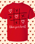 Won Your Heart Tic Tac Toe Kids Apparel – Cute Valentine Kids T-Shirt, Baby Bodysuit & Bib
