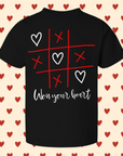 Won Your Heart Tic Tac Toe Kids Apparel – Cute Valentine Kids T-Shirt, Baby Bodysuit & Bib