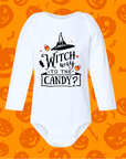 Witch Way to the Candy Baby Onesie / Kids T-Shirt – Cute Halloween Outfit for Infants & Toddlers