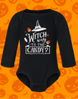 Witch Way to the Candy Baby Onesie / Kids T-Shirt – Cute Halloween Outfit for Infants & Toddlers