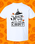 Witch Way to the Candy Baby Onesie / Kids T-Shirt – Cute Halloween Outfit for Infants & Toddlers