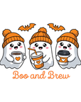 Boo and Crew Halloween Sticker - Aesthetic Ghost Halloween Sticker for Laptops & Notebooks