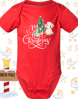 My First Christmas Bodysuit and Bib | Cozy Holiday Christmas Apparel